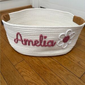 Monogrammed "Amelia" Toy Basket